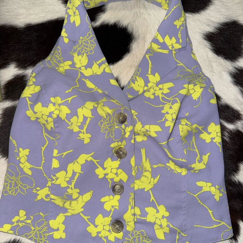 Jessica Simpson Purple and Yellow Floral Tank Top